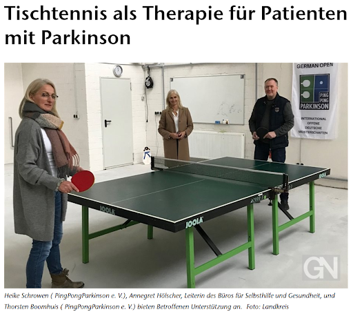 Tischtennis als Therapie für Patienten mit Parkinson