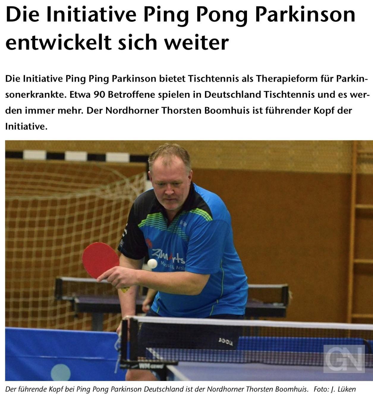 Die Initiative Ping Pong Parkinson entwickelt sich weiter
