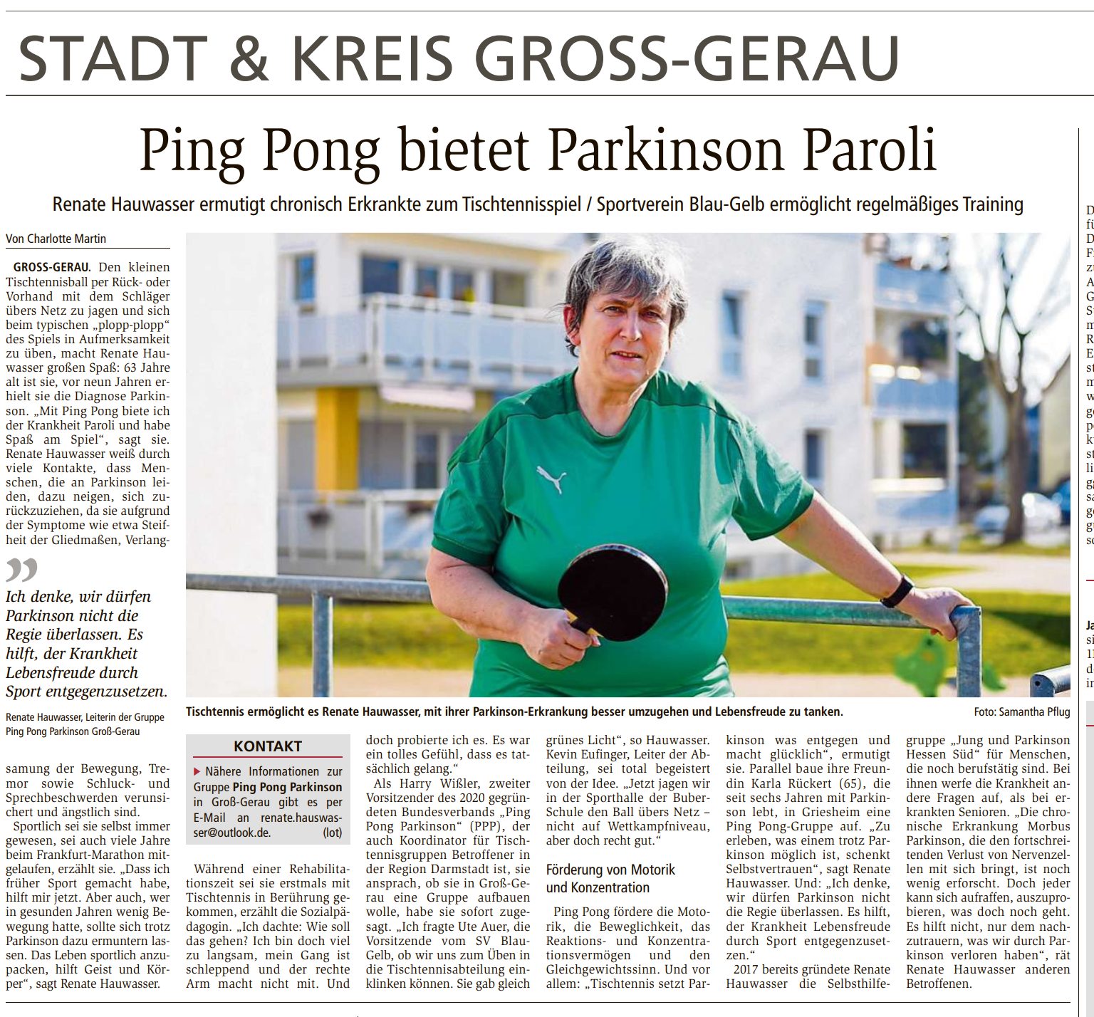 Ping Pong bietet Parkinson Paroli