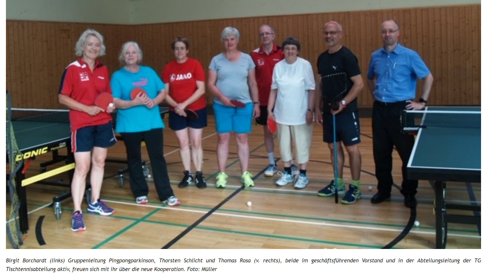 TG hilft Parkinson-Erkrankten mit einem neuen Tischtennis-Angebot