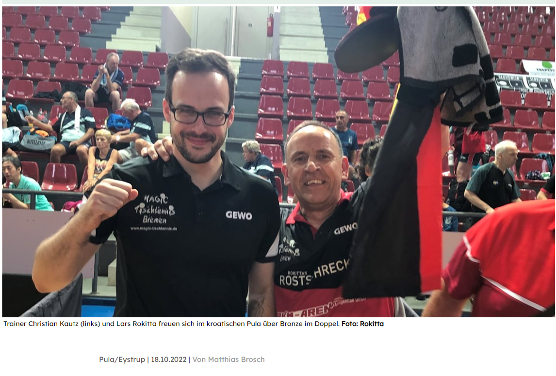 Ping Pong Parkinson: WM-Bronze für Lars Rokitta aus Eystrup