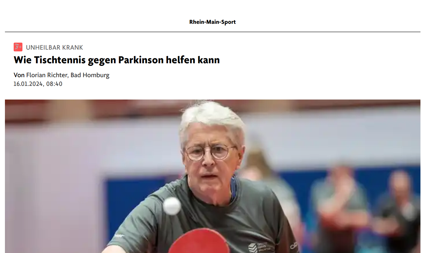 UNHEILBAR KRANK – Wie Tischtennis gegen Parkinson helfen kann