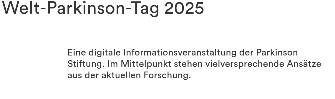 Digitale Informationsveranstaltung der Parkinson Stiftung zum Welt-Parkinson-Tag